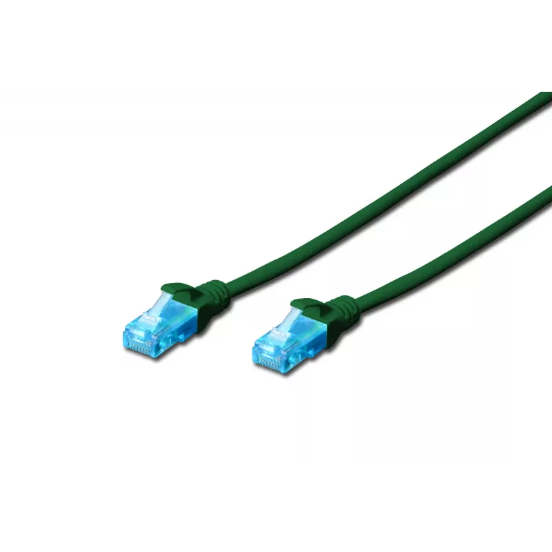 Assmann Digitus CAT 5e U-UTP patch kábel. PVC. AWG 26/7. Dĺžka 2 m. Farba zelená (DK-1512-020/G)