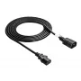 Akyga AK-PC-07A IEC C14 na IEC C13 predlžovací napájací kábel, 3x 0,75 mm², 3 m, čierna