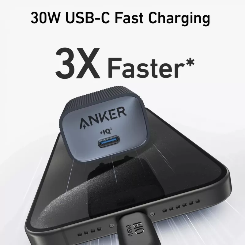 Interiérová nabíjačka Anker 511 Nano A2337G11 — 30 W USB-C, čierna
