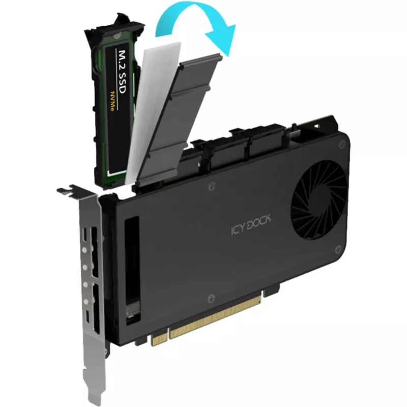 Mobilný rámový adaptérový modul icy dock MB204MP-1B — 4 × M.2 NVMe SSD hot-swap mobilný rám