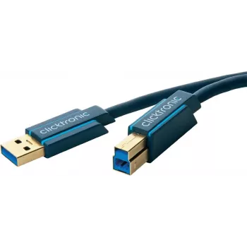ClickTronic 3m USB3.0 A - B m/m 3m USB A USB B modrý USB kábel (70093)