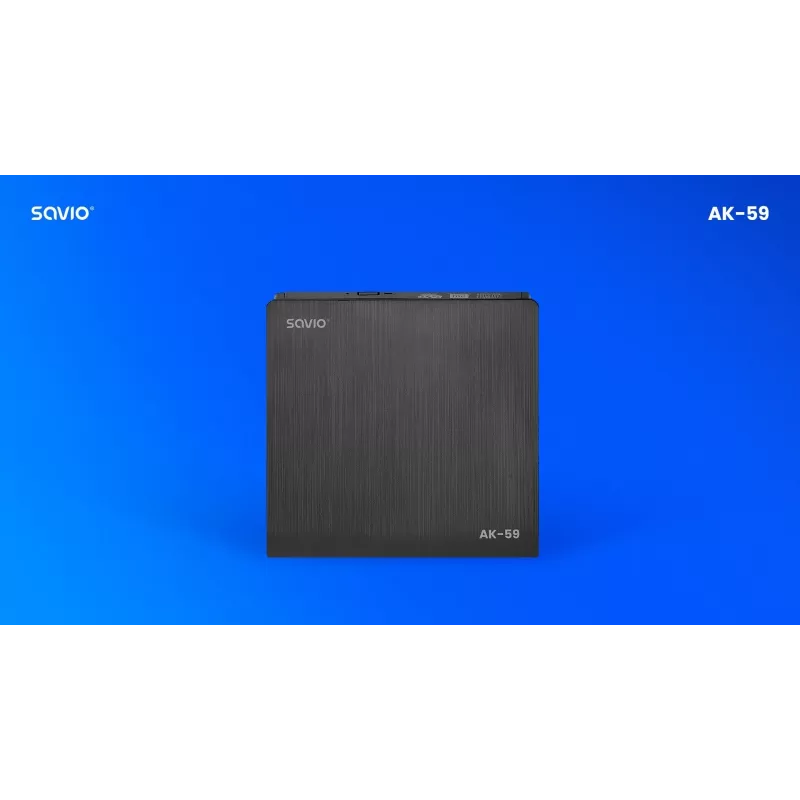 SAVIO AK-59 externá štíhla CD/DVD vypaľovačka R/RW - USB-C/USB-A, čierna