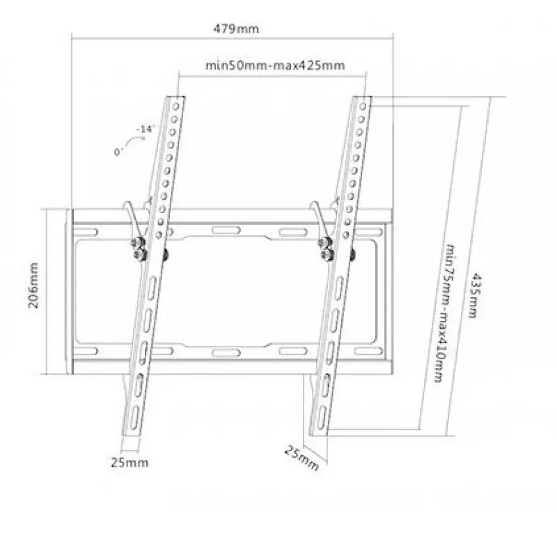 Sunne 32-55-ET sklopný nástenný držiak TV, 32-55 palcov (81-140 cm), max. 35 kg, čierny