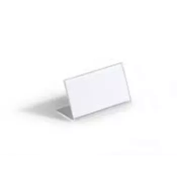Durable 8055-19 stojan na menovku na stôl, L-forma, 52 x 100 mm, Akryl, Transparentný, balenie 10 ks