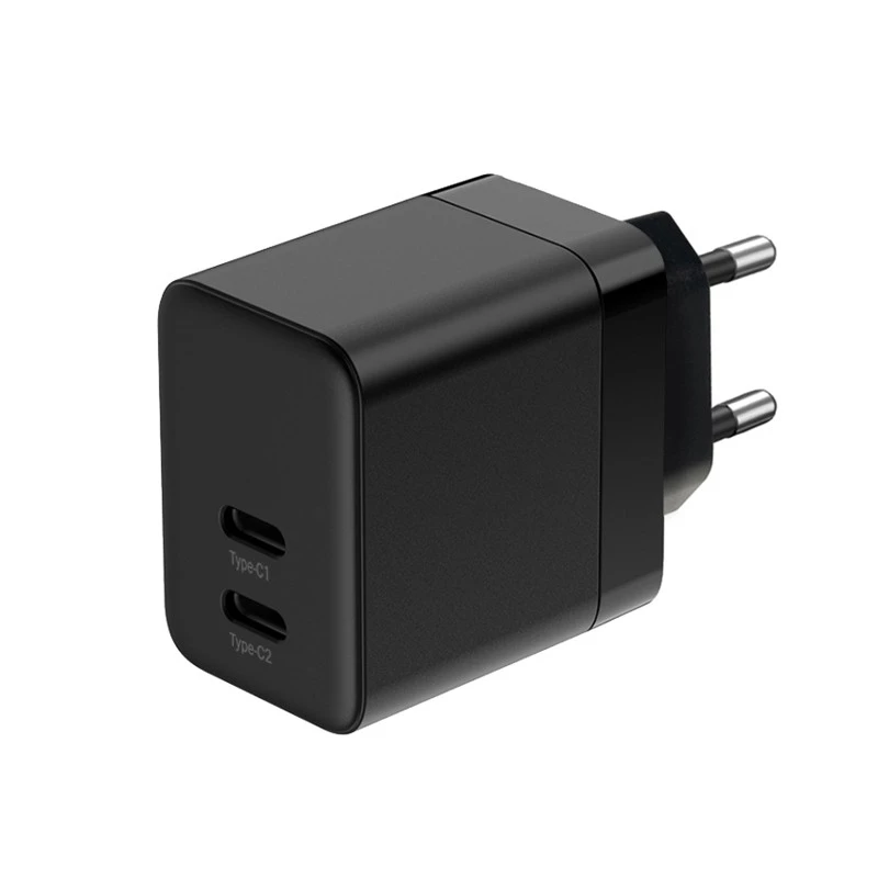 Crong nástenná nabíjačka Ultra Compact GaN 35W PD 3.0 2x USB-C (čierna)