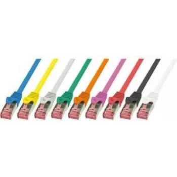 LogiLink CQ2077S RJ45 sieťový kábel, patch kábel CAT 6 S/FTP 5,00 m žltý samozhášavý, s odľahčením ťahu