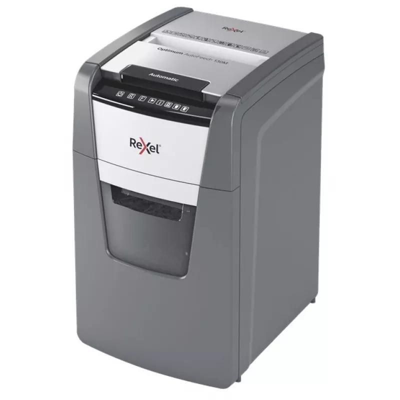 Rexel Optimum AutoFeed+ 130M skartovač papiera, mikrorez 2 x 15 mm, P-5, 130 listov, kôš 44 l