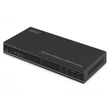 Video Wall Controller DIGITUS DS-55358 – 4 displeje, až do 4K (3840×2160) @30Hz, DisplayPort 1.2a, kovové puzdro, tlačidlové ovládanie