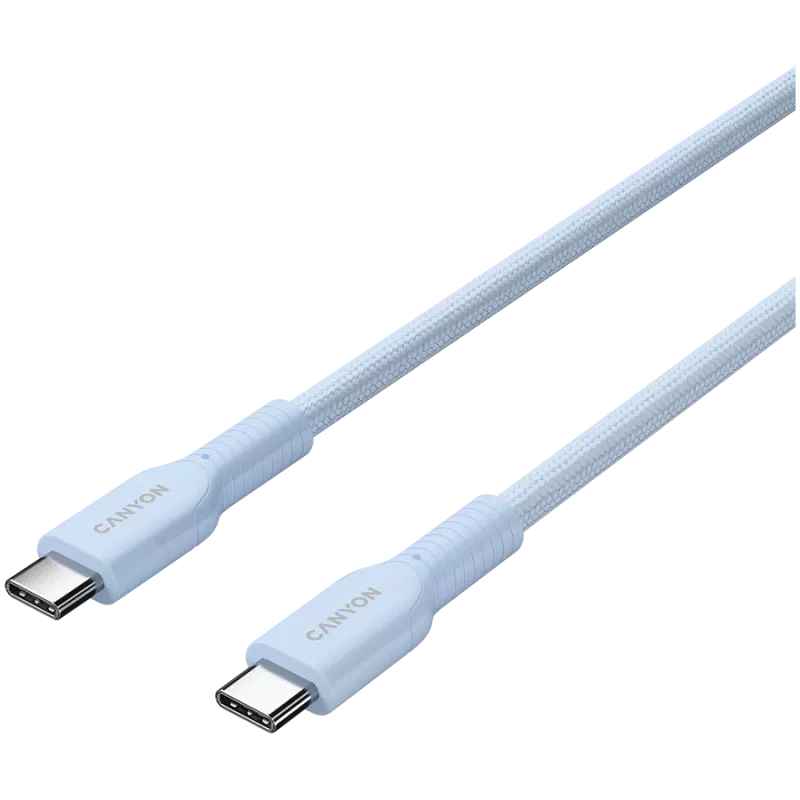 CANYON kábel OnWire 60CL C-C 60W COLOR pletený 1m svetlomodrý