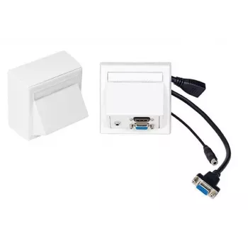 Vivolink WI221192 zásuvkový modul HDMI + VGA + 3,5 mm biely