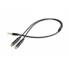 Audio adaptér Gembird CCA-417M, 4-pinový 3,5 mm samec na 2x 3,5 mm samica, 0,2 m, čierny