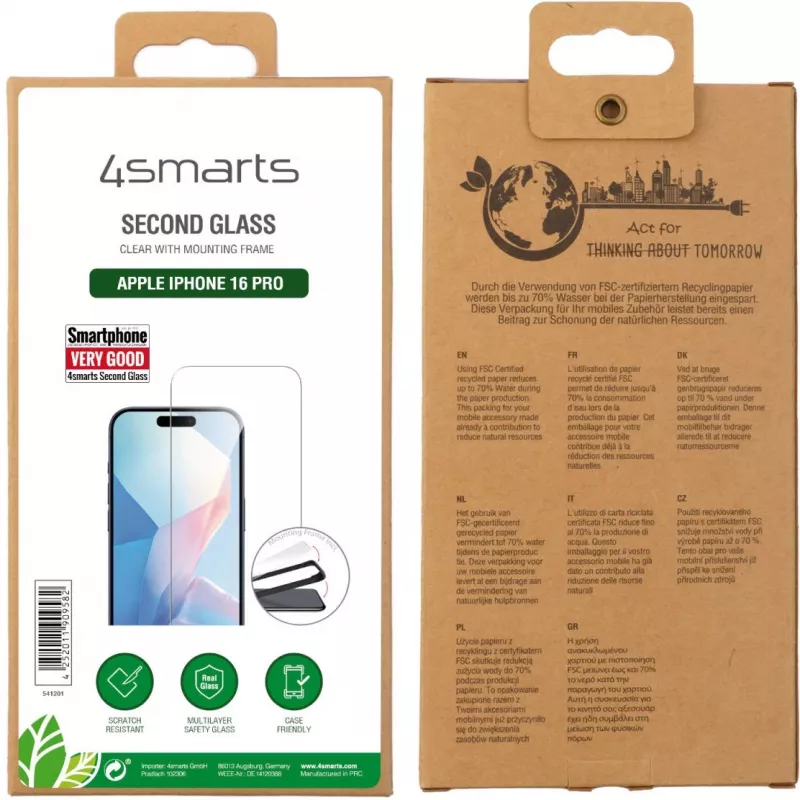 Ochranná fólia na displej 4smarts 541201 pre iPhone 16 Pro tvrdené sklo