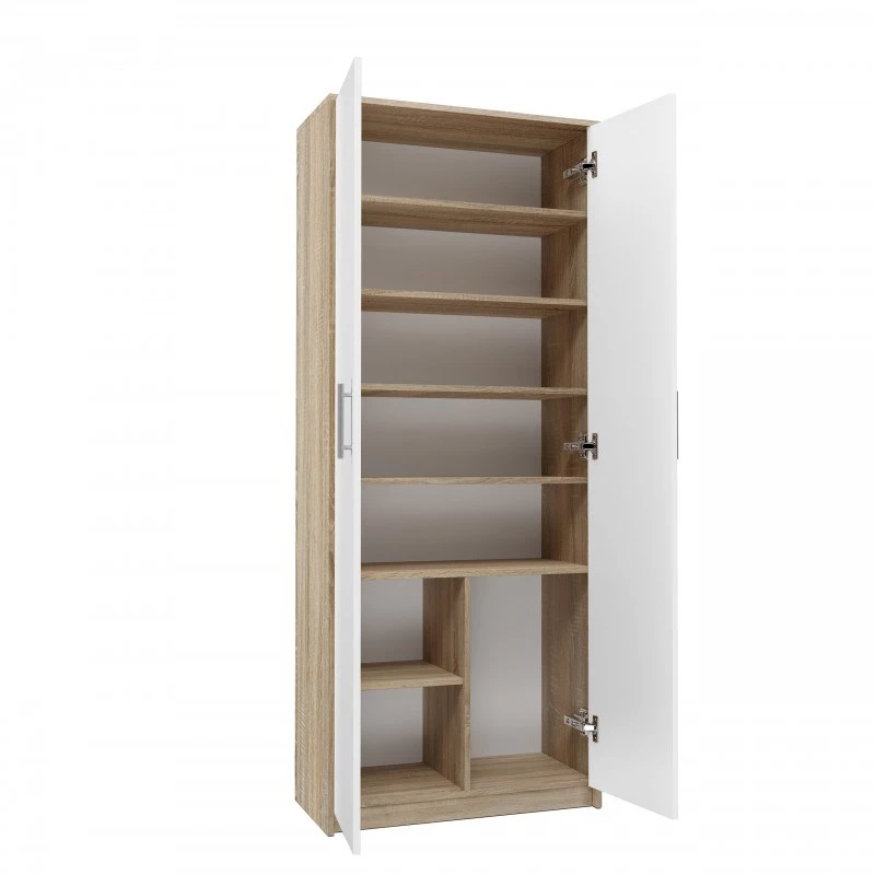 Registratúrna skriňa OLIV 2D 74x35x180 cm, dub Sonoma/biela