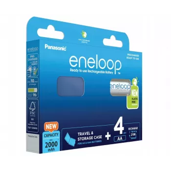 Akumulátory PANASONIC ENELOOP AA 2000 mAh 4 ks + puzdro (BK-3MCDE/4CP+CASE)