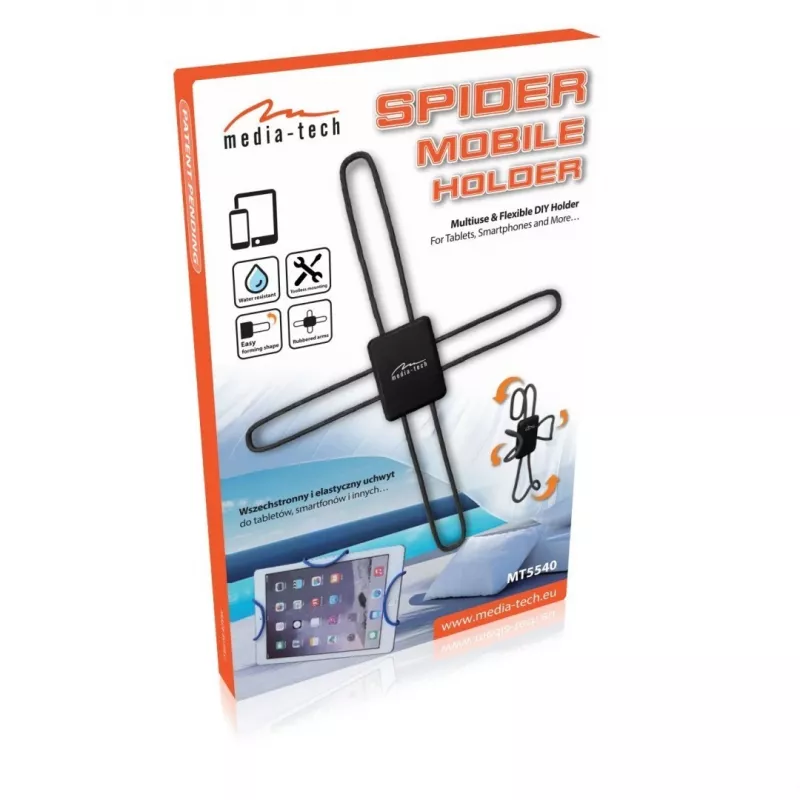 Držiak na mobil MEDIA-TECH MT5540 Spider – výškovo nastaviteľný, ľahký, pre smartfóny a tablety