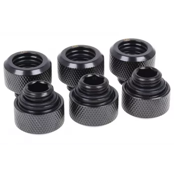 Sada pripojenia Alphacool 17377 – mosadz, čierna, výška 16 mm, priemer 21 mm pre kvapalinové chladenie