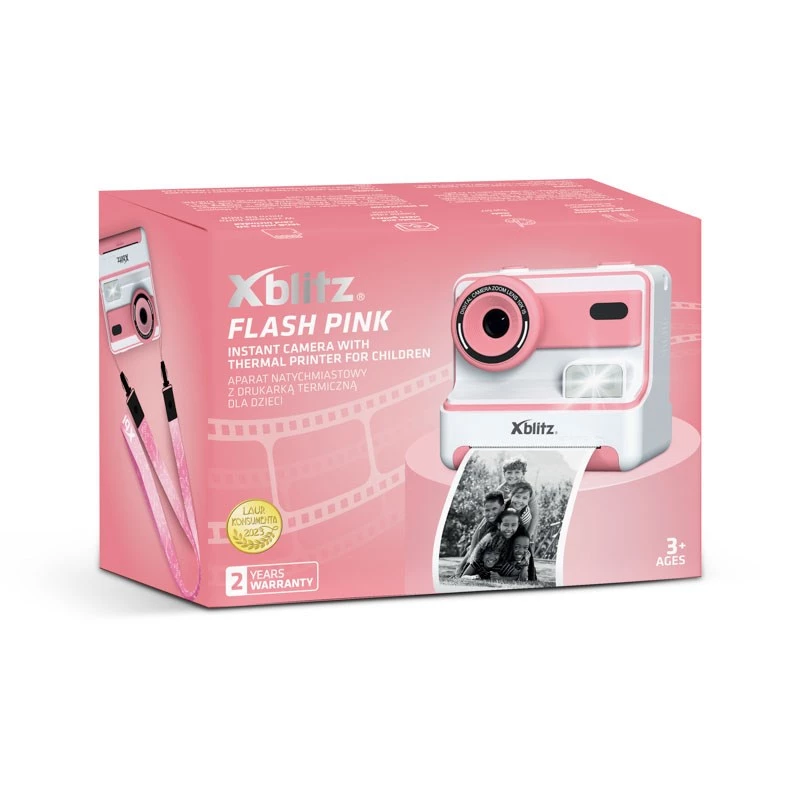Xblitz FLASH PINK Instantný fotoaparát s termotlačiarňou pre deti