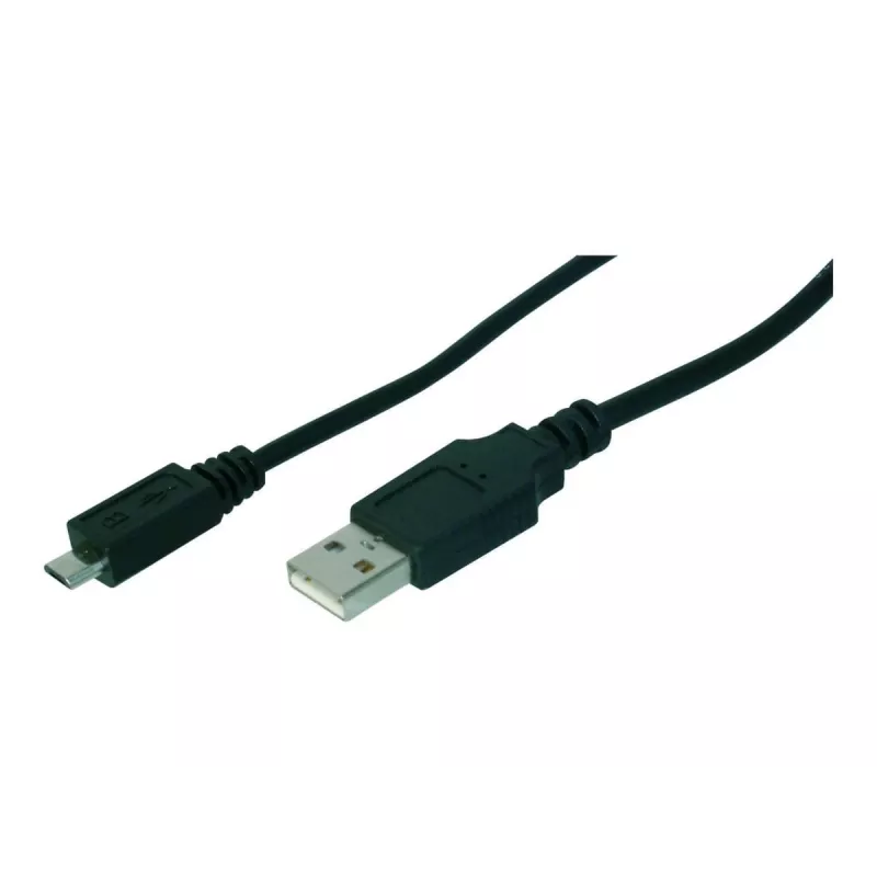 Assmann USB prepojovací kábel, Type-A - Micro B, M/M, 1,0 m, kompatibilný s USB 2.0, UL, čierny (AK-300127-010-S)