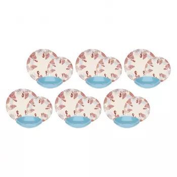 Jedálenská súprava Rose&Tulipani R18400TA18 pre 6 osôb, 18-dielna porcelánová sada