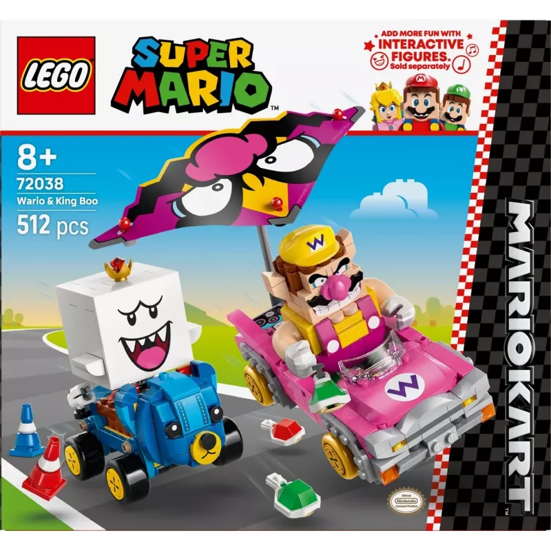 LEGO stavebná hračka sada 72038 Super Mario Mario Kart Wario King Buu Huu – postavy a prvky trate