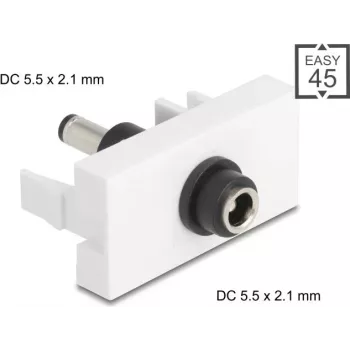 DC konektor DELOCK Easy 45 5,5 x 2,1 mm zásuvka na DC 5,5 x 2,1 mm