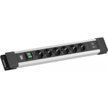 Predlžovacia zásuvka Bachmann CONNECTUS BM005920 — 6x CEE7 zásuvky, 1x USB-A 22W, 2,0 m kábel