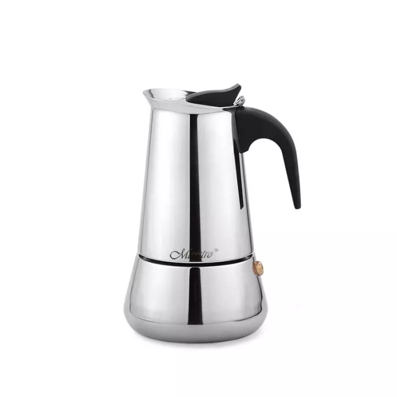 Moka kanvica Maestro MR-1660 0,2 l nerezový espreso kávovar, 4 šálky, čierna rukoväť