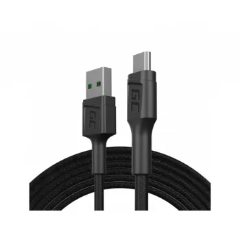 USB 2.0 kábel Green Cell KABGC20 — USB A na Micro-USB B, 1,2 m, čierny