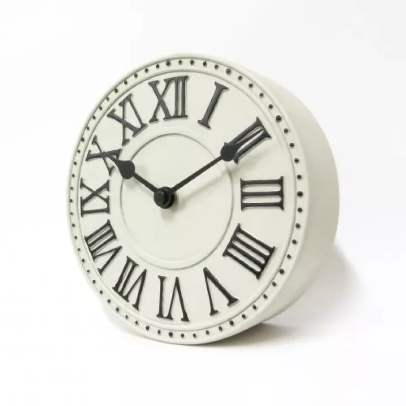 NeXtime hodiny 5187wi London Table, Ø16 cm, nástenné, biele/čierne+B32