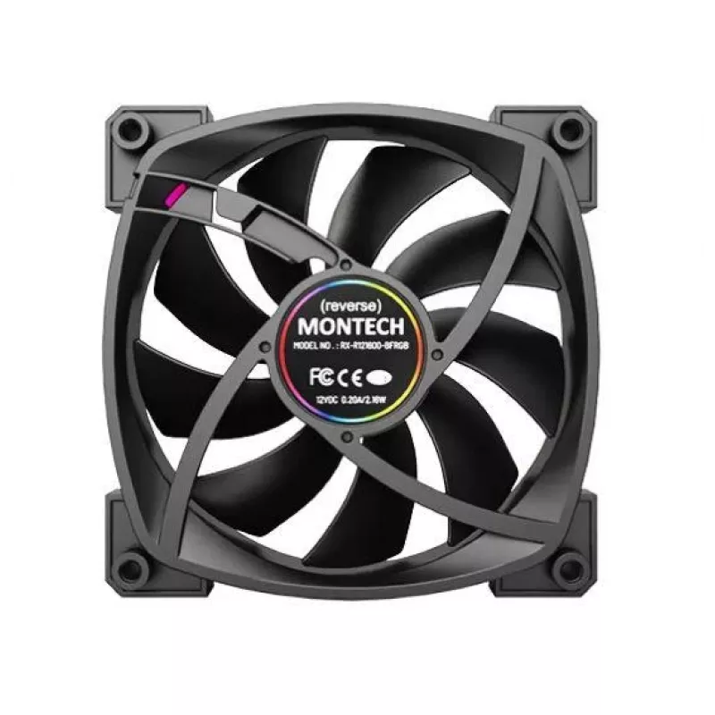 Montech RX120 PWM ventilátor počítačovej skrine 12 cm čierny 3 ks