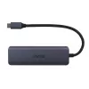 UNITEK uHUB Q4 USB hub Type-C 5000 Mbit/s sivý