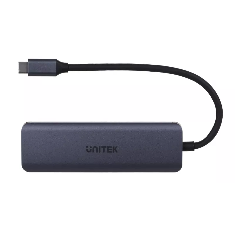 UNITEK uHUB Q4 USB hub Type-C 5000 Mbit/s sivý