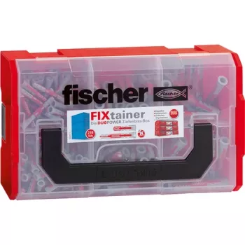 Fischer FIXtainer -DUOPOWER krátke / dlhé - hmoždinky - svetlosivá / červená - 210 kusov