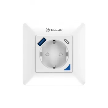 Inteligentná WiFi nástenná zásuvka Tellur TLL331531 – 3600 W 16 A, WiFi diaľkové ovládanie