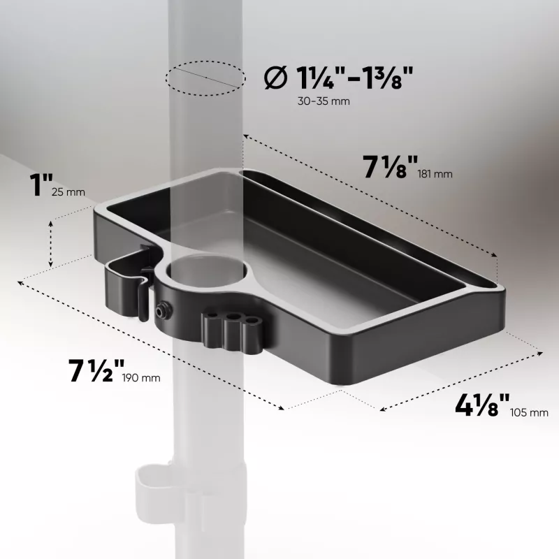 ONKRON A35 polica, čierny ABS plast, 190×105 mm, 160 g