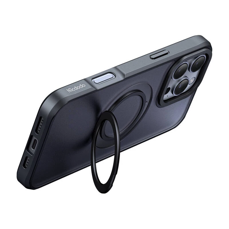 Ochranné puzdro Mcdodo PC-4932 pre iPhone 16 Pro s integrovaným stojanom, čierne