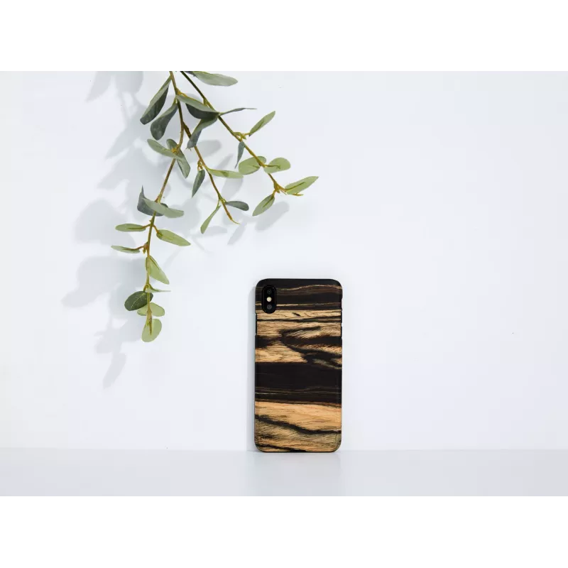 Puzdro na telefón man and wood pre iPhone XS Max – biely ebenový tón čierna