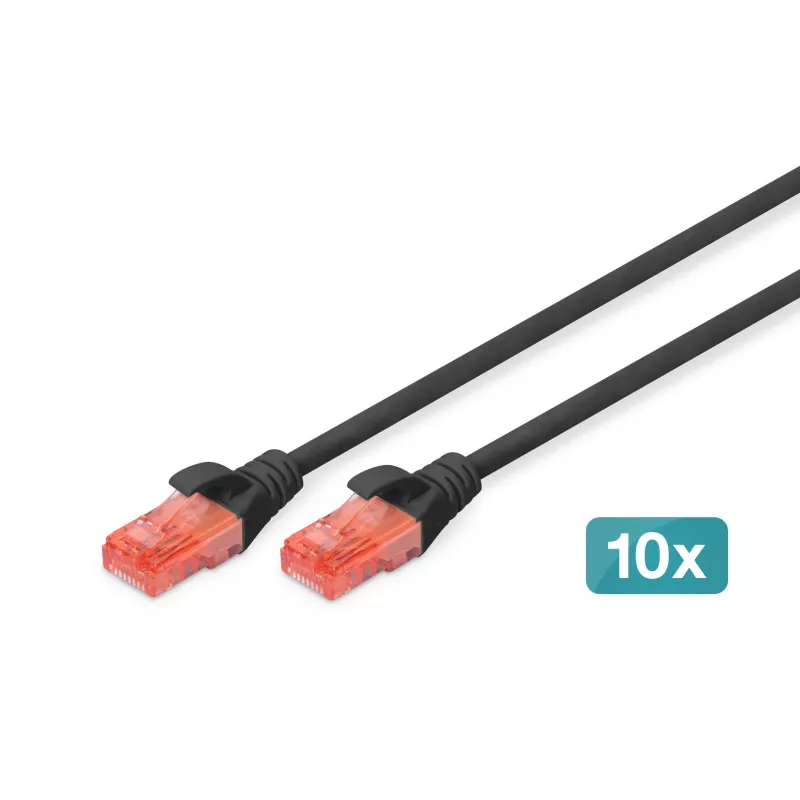 Sieťový kábel Digitus CAT 6 U/UTP 0,5m RJ-45 čierny