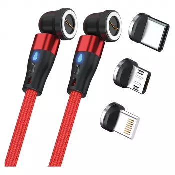 USB kábel RealPower MagneticCharge2 1 m červená rýchle nabíjanie prenos dát