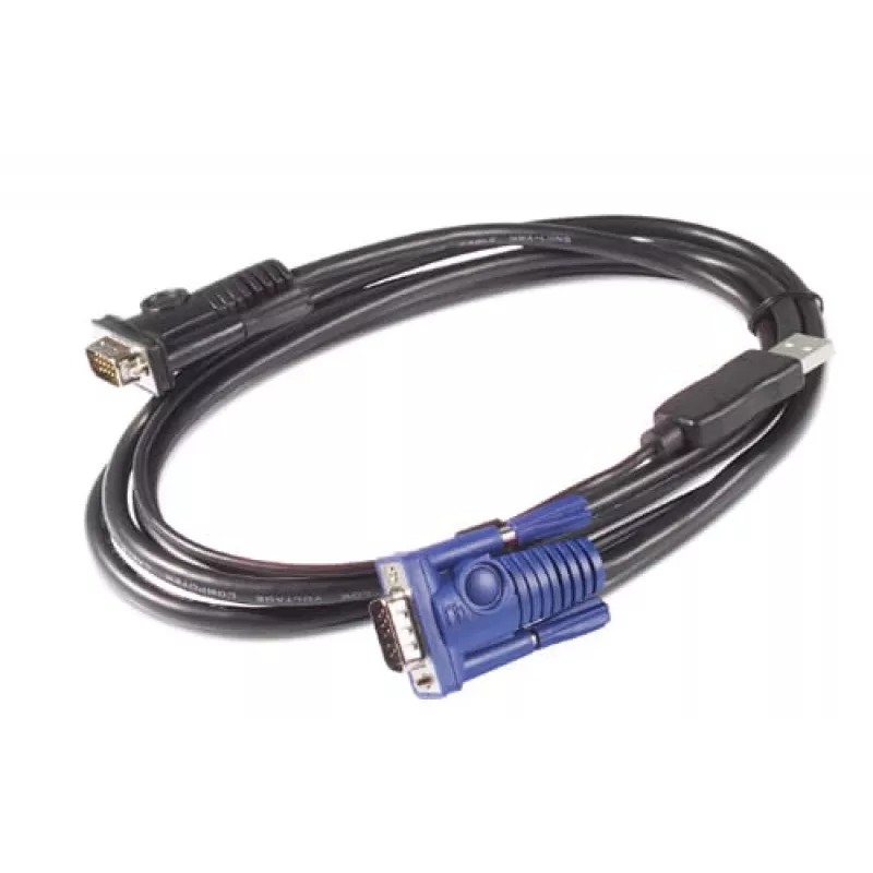 APC KVM USB kábel - 6 ft (1,8 m), 1,83 m, USB, USB, VGA, čierny, USB-A
