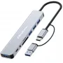 QOLTEC USB-C hub 4x USB + SD/TF čítačka kariet model 53794