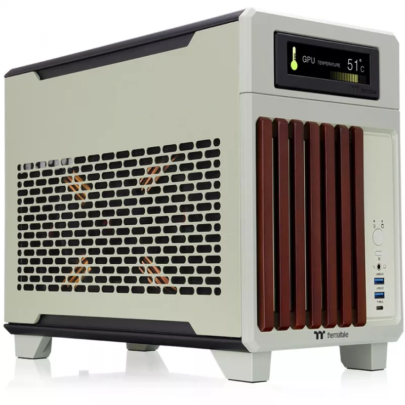 Mini skriňa THERMALTAKE TR100 WS Matcha zelená, kompaktný dizajn, podpora mini-ITX/microATX
