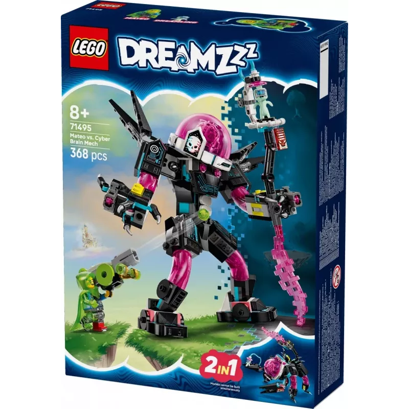 Stavebnica LEGO 71495 Mateo vs. Cyberbrain Mech – herná sada s minifigúrkami a zostaviteľným mechom