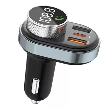 Hands-free Awei C-843 Bluetooth 5.0 s FM vysielačom, USB a USB-C konektormi