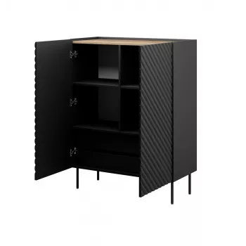 Regál cama meble ONDA 2D2SZ knižnica 98×45×127 cm čierna