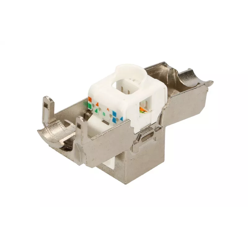 Extralink Keystone CAT6A STP RJ45 uhlový kovový keystone modul, jeden port