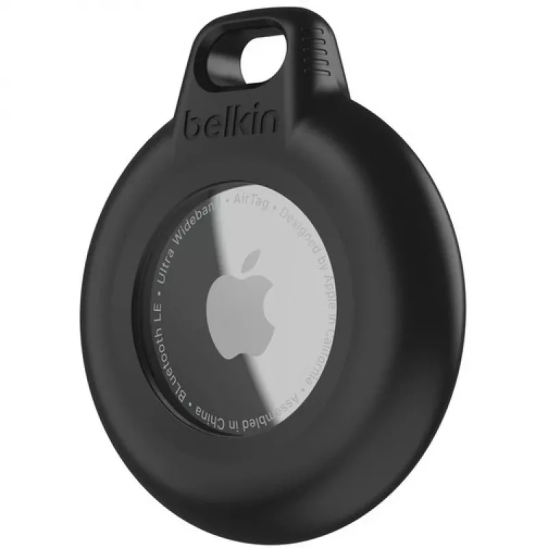 Belkin Secure Holder puzdro s kľúčenkou pre Apple AirTag, vodotesné, čierne (4 ks)