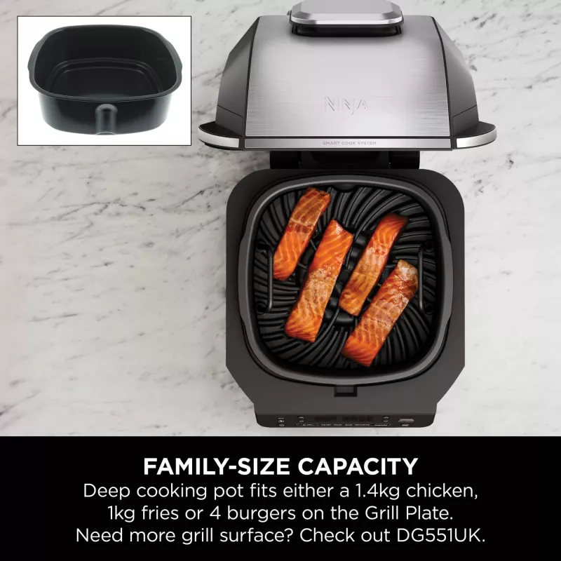 Ninja DG551EU teplovzdušná fritéza samostatné zariadenie 3,8 L stand-alone 1760 W teplovzdušná fritéza čierna, strieborná