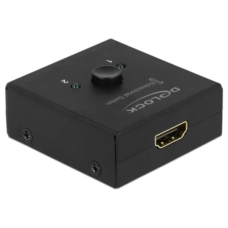 DeLock HDMI 2-1 obojsmerný 4K 60 Hz kompaktný - Retail Box - video/audio switch - 2 x HDMI - desktop (64072)