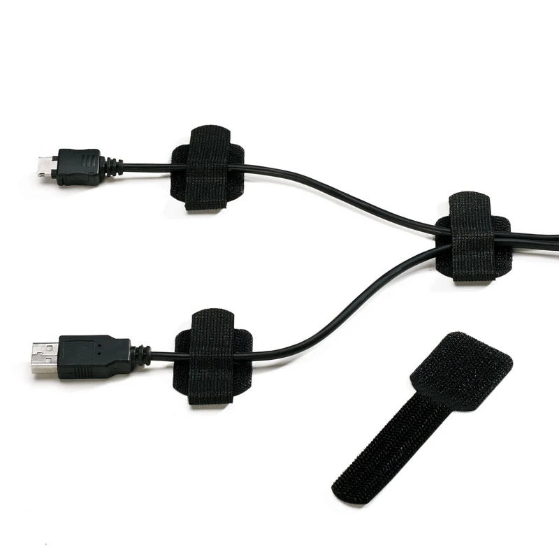 LABEL THE CABLE PRO nástenný držiak na suchý zips, sada 50 ks - čierna